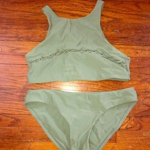 A cute green bikini set